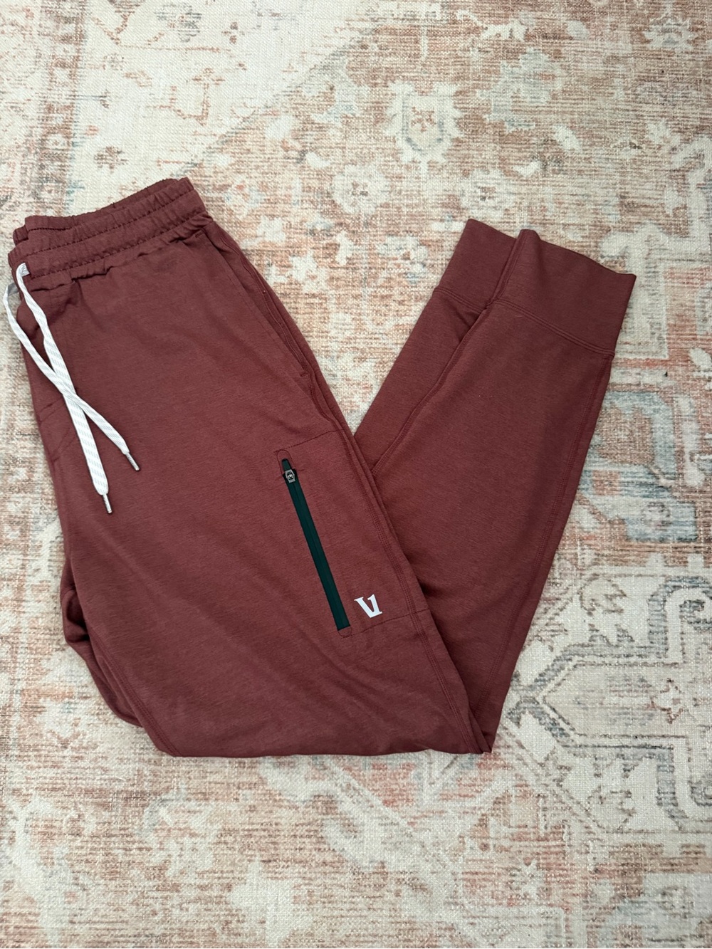 Vuori Men's Brick Red Joggers with Zip Pocket